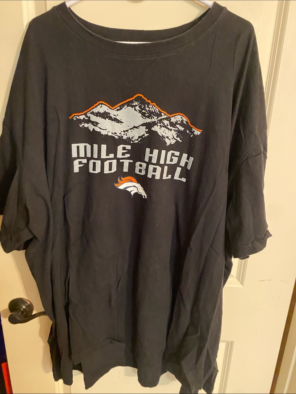 Fanatics Black 'Mile High Football' Graphic Tee with Orange & White Accents